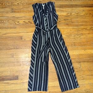 Laundry Shelli Segal Linen Blend Romper Jumper Sz 4 Navy